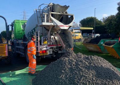 Concrete sub base pour