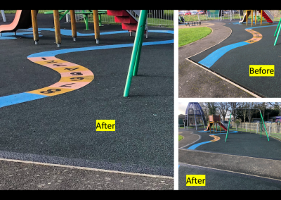 Black EPDM Wetpour Edge Repairs Before and After