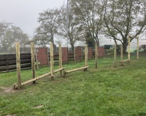 Timber Trim Trail Rotting Timber Steel Trim Trail School Play Area